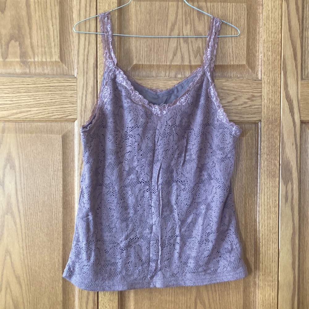 Lined lace tank top